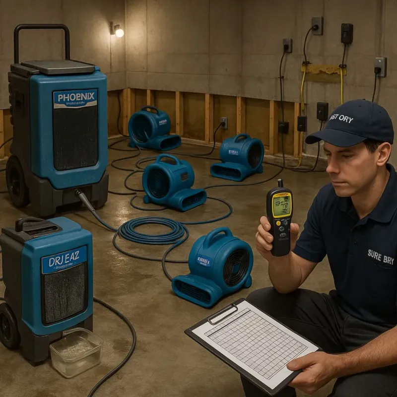 Structural Drying and Dehumidification process in Phillipston, MA